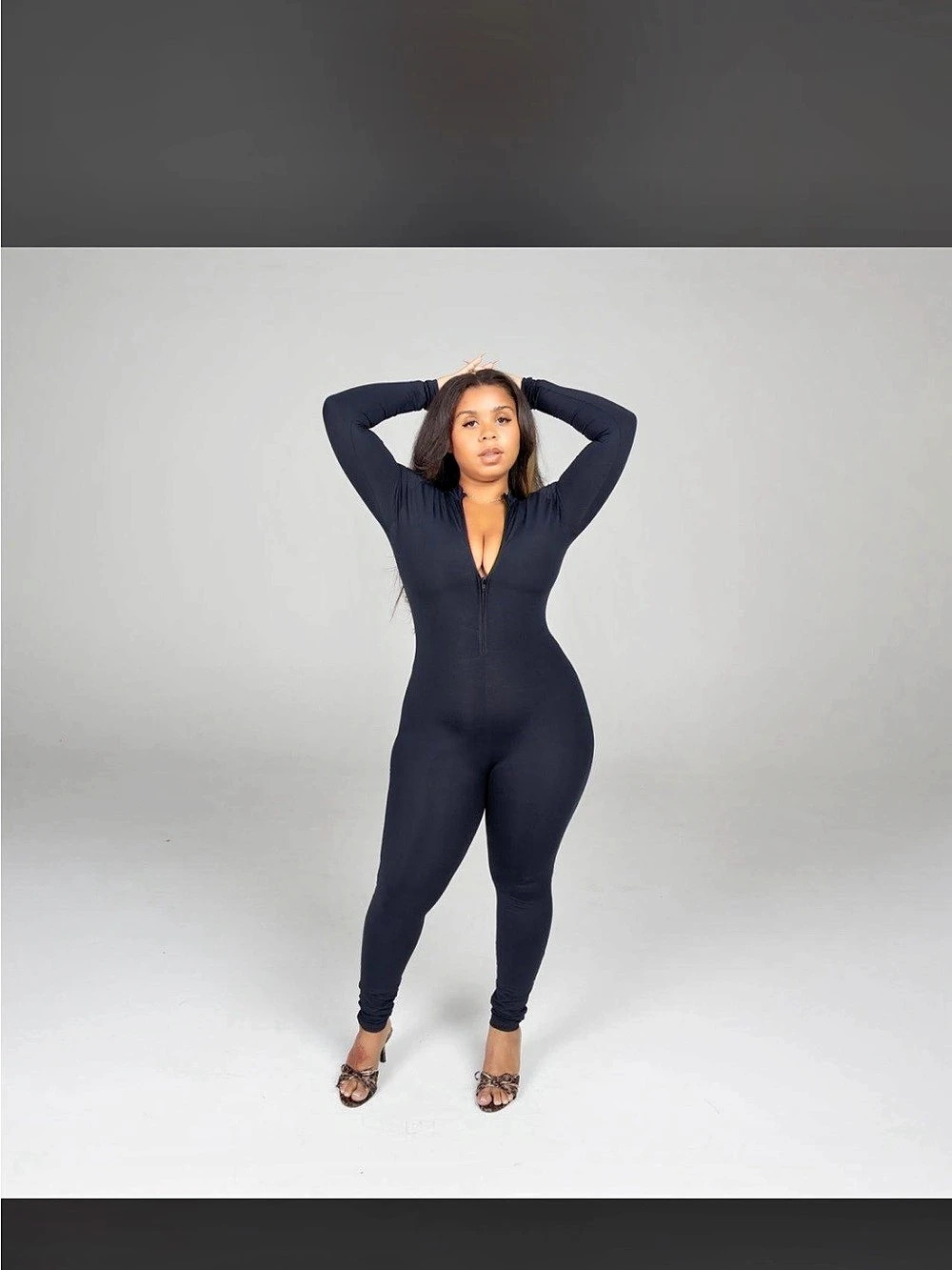 STRIPT Black Sammy Bodysuit Size Large Like New